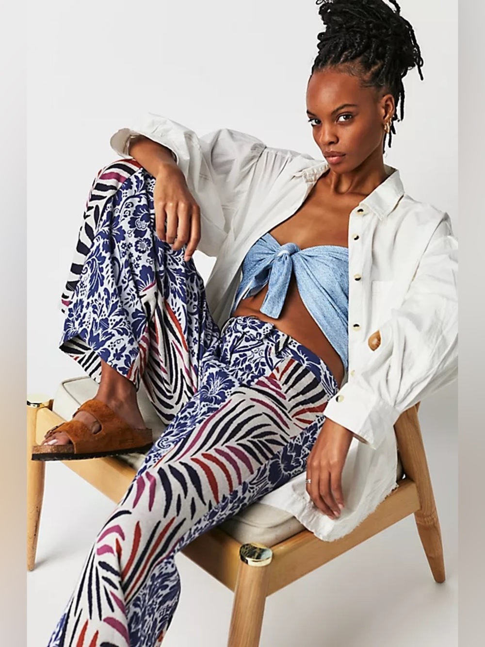 Free People| ‘Mokara’ Jacquard Wide Leg Pants